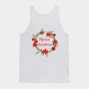 Lovely Merry Christmas Wreath Tank Top